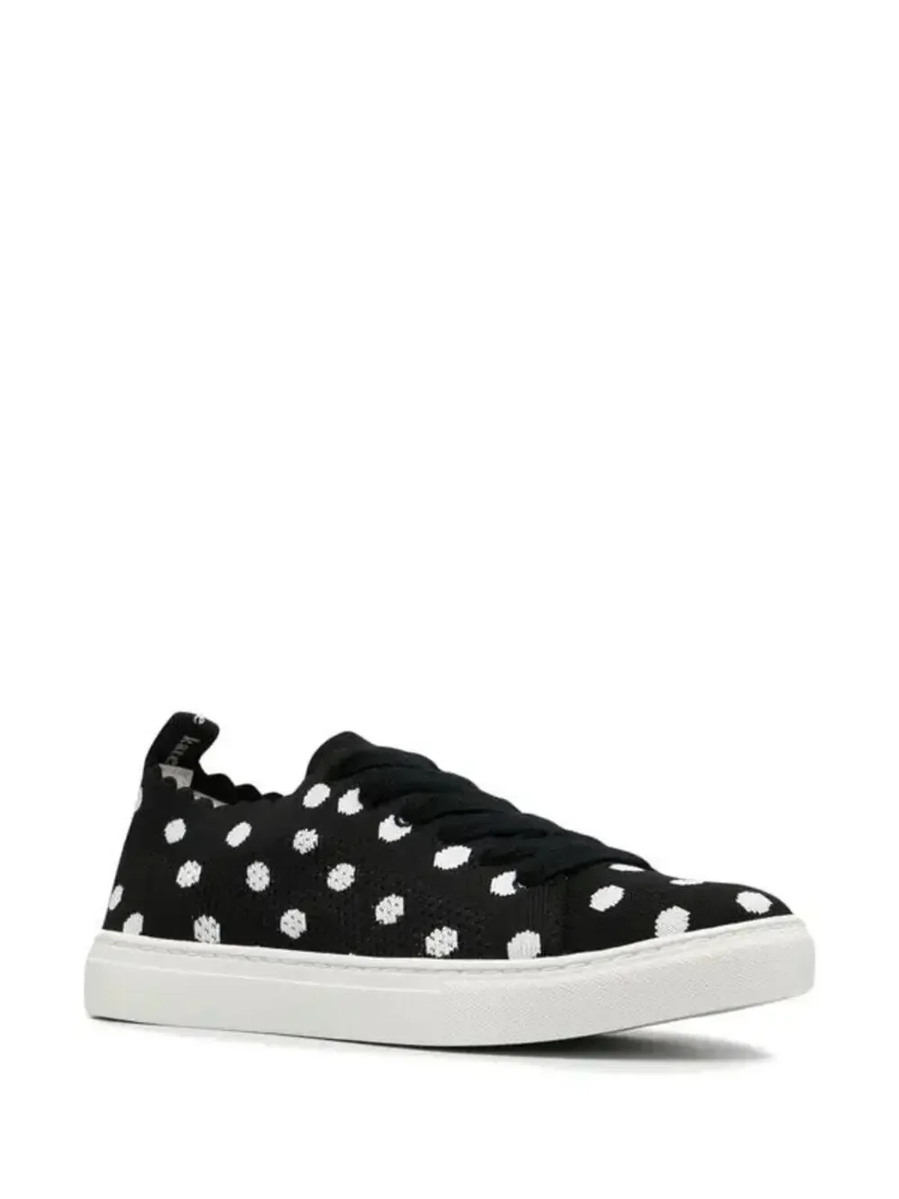 Kate Spade Sneaker Abbie Lace Up Black White Polka Dot Low Top Chic Size 6.5